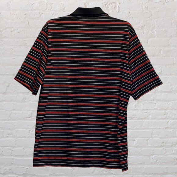 FILA SPORT -- Large Man's Polo Shirt, Red/Black Stripe, Breast Pocket, Buttons - Picture 6 of 9